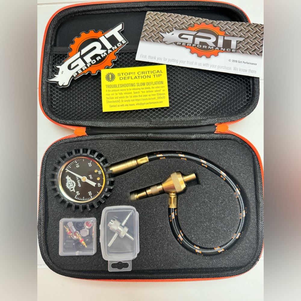 Grit Performance Rapid Tire Deflator Kit with Gauge & Accessories – New in Case